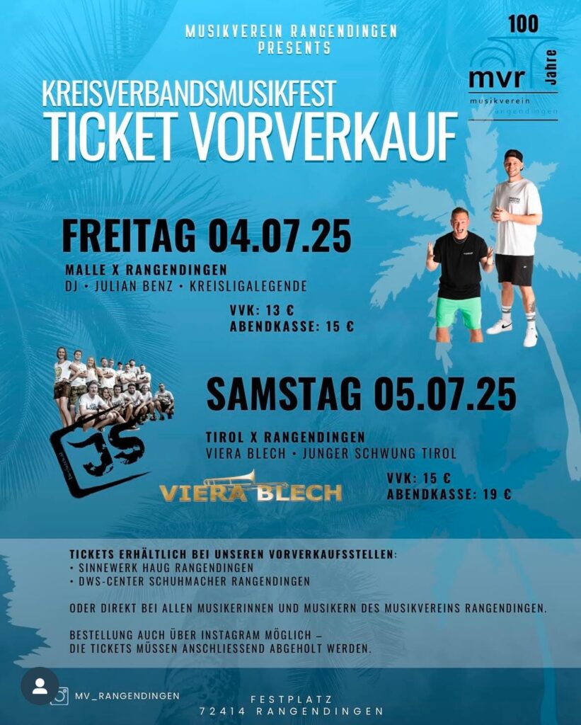 Kreismusikfest Vorverkaufsplakat Abendveranstaltungen